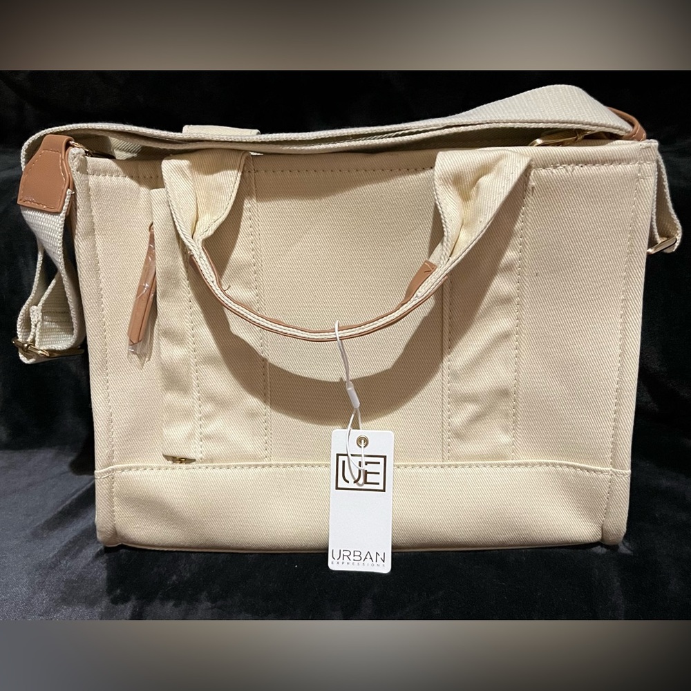 Urban Expressions MSRP $90 Alana Satchel Cream NWT Natural Fibers